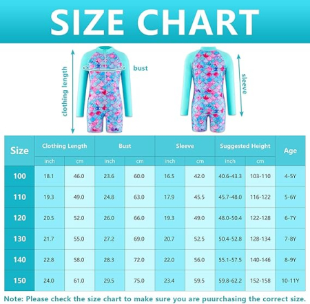 Costum de baie fete dintr-o bucata, maneci lungi, protectie UV, 120 [3]