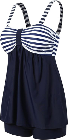 Costum de baie femei din bucati, cu fusta si pantaloni, L (40) [4]