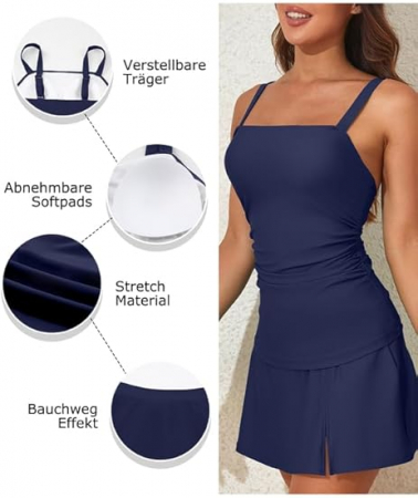 Costum de baie femei din 2 bucati, Albastru XL [4]