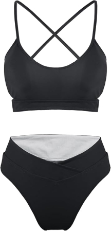 Costum de baie decupat din 2 bucati pentru femei, negru 2XL [2]