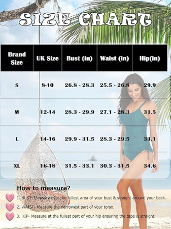 Costum de baie pentru femei, control al abdomenului, verde,  M [6]