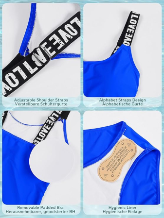 Costum de baie pentru femei, albastru S [4]