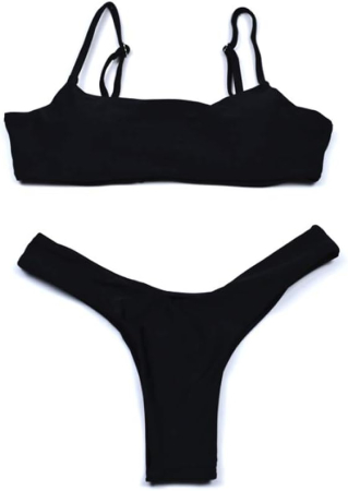 Costum de baie din 2 bucati pentru femei, Negru M [3]