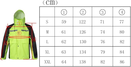 Costum de muca verde/negru impermeabil pentru bărbați, jachetă și pantaloni reflectorizante, rezistente la vânt  XXL [5]