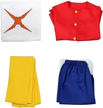 COSTUME COPII - Costum de pirat pentru baieti 8-9 ani, cu palarie de paie si accesorii