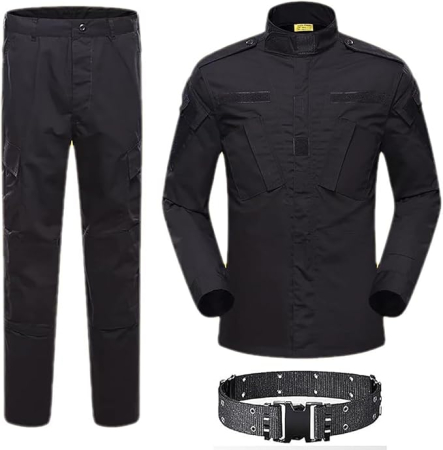 COSTUME 2 PIESE - Costum tactic de lupta negru pentru barbati, jacheta cu paltaloni, S