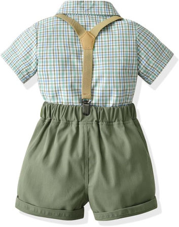 Costum lejer pentru baieti, ideal evenimente, 2 piese, 3-4 ani, 110 cm, verde [1]