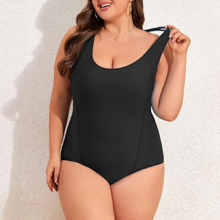 Costum negru de baie dintr-o bucata pentru femei, elastic, cu uscare rapida, control abdomen, 2XL 44 [3]