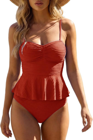 COSTUME BAIE FEMEI - Costum Portocaliu de baie din 2 bucati pentru femei, 2XL