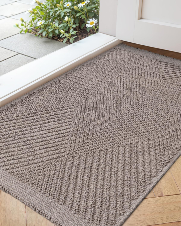covoare si presuri - Covoraș aspru de intrare, anti-alunecare, herringbone – Taupe 60x90cm