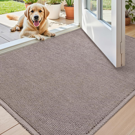 DECORATIUNI - Covoraș aspru de intrare, anti-alunecare, herringbone – Taupe 60x80cm