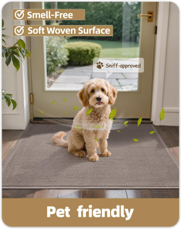 Covoraș aspru de intrare, anti-alunecare, herringbone – Taupe 60x80cm [4]