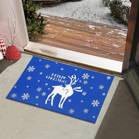 Covor de intrare de Crăciun decorativ antiderapant – Albastru 50 x 80 cm [3]