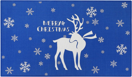 Covor de intrare de Crăciun decorativ antiderapant – Albastru 50 x 80 cm [2]