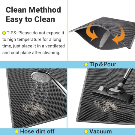 Covoras asternut pentru pisici cu colectare nisip, lavabil, rezistent, pliabil, 30x40 cm [2]