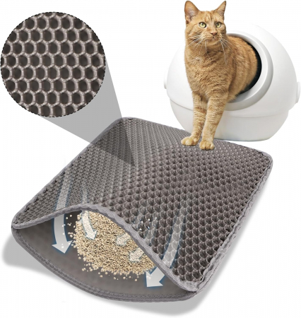 Accesorii litiere - Covoras asternut pentru pisici cu colectare nisip, lavabil, rezistent, pliabil, 30x40 cm