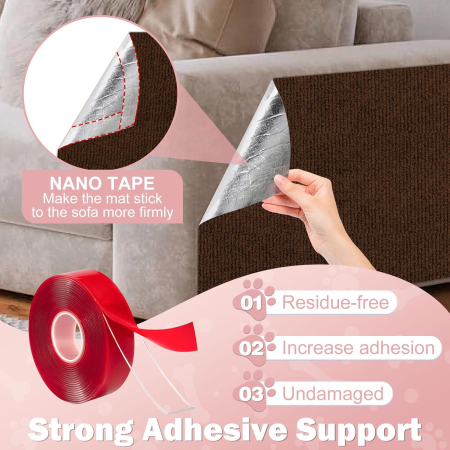 Covoras autoadeziv pentru zgârieturi pisici 60x40 cm, maro [4]