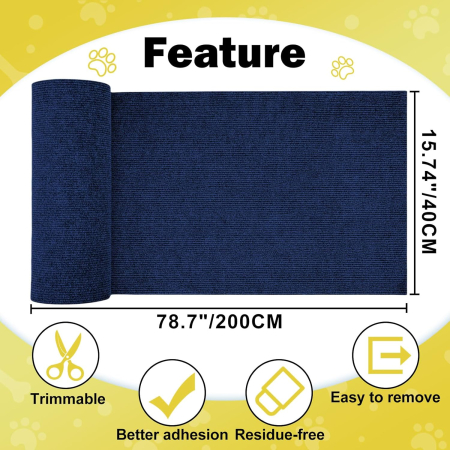 Covoras autoadeziv pentru zgârieturi pisici 200cm x 40cm, ALBASTRU [7]