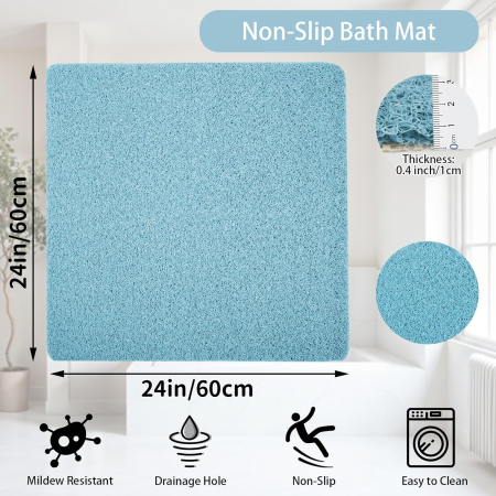 Covoraș de duș anti-alunecare cu orificii de scurgere 60x60 cm [1]