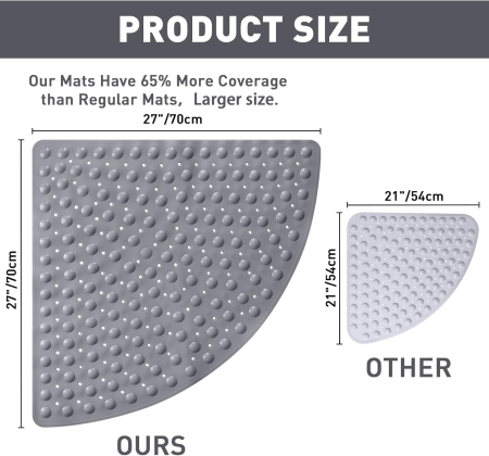 Covoraș de duș anti-alunecare 70x70 cm, semirotund [1]