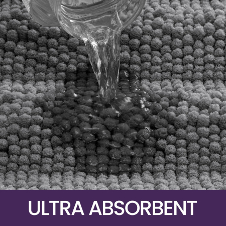 Covoraș moale de duș anti-alunecare, lavabil, gri 50x80 cm [6]