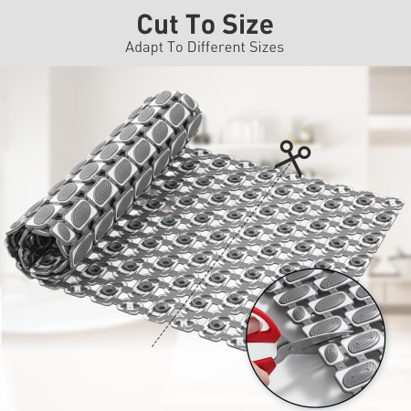 Covoraș de duș anti-alunecare 90x40 cm, cu 156 ventuze, gri [6]