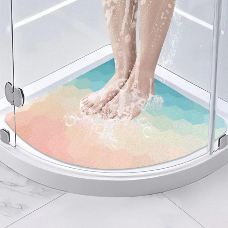 Covorase baie - Covoraș de duș anti-alunecare 60x60 cm, semirotund