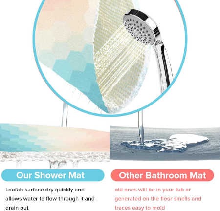 Covoraș de duș anti-alunecare 60x60 cm, semirotund [2]