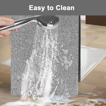 Covoraș gri de duș anti-alunecare cu orificii de scurgere 40x100 cm [5]