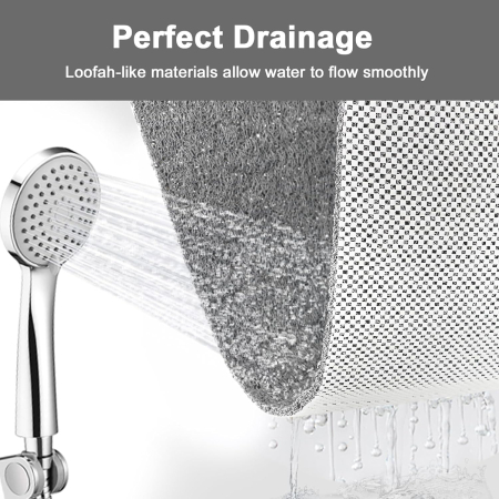 Covoraș gri de duș anti-alunecare cu orificii de scurgere 40x100 cm [4]