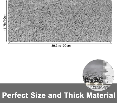 Covoraș gri de duș anti-alunecare cu orificii de scurgere 40x100 cm [1]