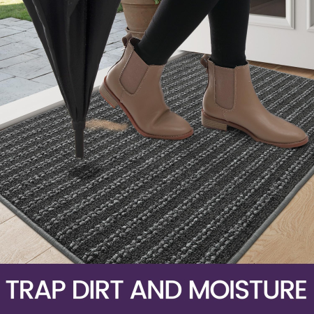 Covoraș aspru de intrare, anti-alunecare, gri 43,5 x 75 cm [4]
