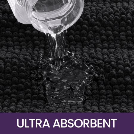 Covoraș moale de duș anti-alunecare, lavabil, negru 50x80 cm [6]