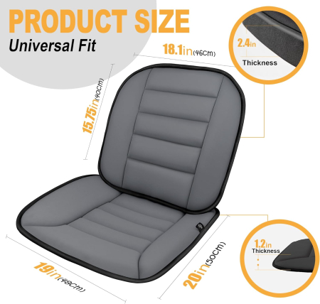 Perna auto din spuma cu memorie, cu suport lombar, gri inchis [6]