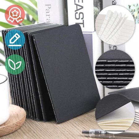 Carnetel de buzunar liniat cu 30 foi 13x9 cm set 6 bucati [2]