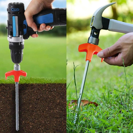 Cuie fixare cort, ancorare in aer liber, 4 bucati otel inoxidabil [4]