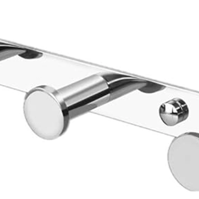 Cuier cu 4 carlige pe suport din otel inoxidabil argintiu 30x2.5x4 cm [3]