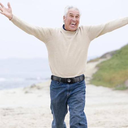 Curea cu blocare automata din piele PU pentru barbati, 3.5x130 cm [6]