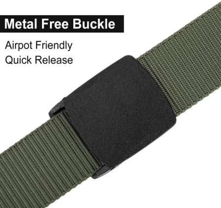 Curea verde militar pentru barbati, cu blocare automata, din material plastic, marime unica [3]