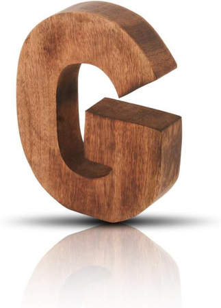 Litera ornamentala sculptata in lemn maro,  20x15x4cm [4]