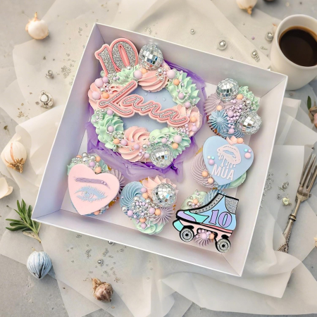 Cutii Tort și Cupcakes, 26 x 26 x 12,5 cm, Fereastră Transparentă, Panglică, set 30 bucati [5]