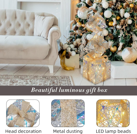 Cutii decorative pentru pom de Craciun cu instalatie de LED-uri [5]