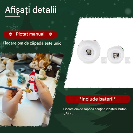 Figurine decorative pentru pom de Craciun cu LED-uri, set 2 piese ceramice [3]