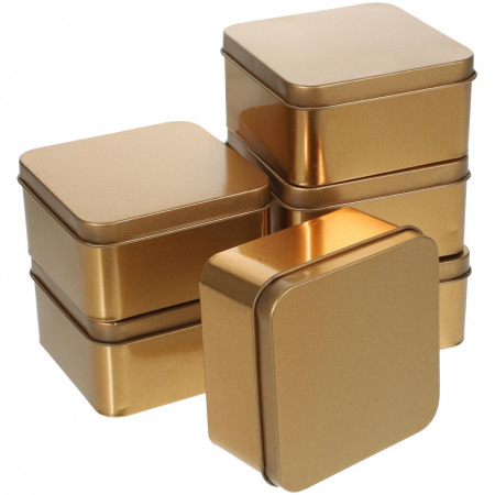 ORGANIZARE SPATIU - Cutii metal cu capac pentru bomboane set 10buc