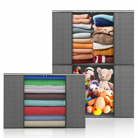 suporti depozitare - Cutii pliabile de depozitare haine tip dulap 60L, 3 buc  50x40x33 cm