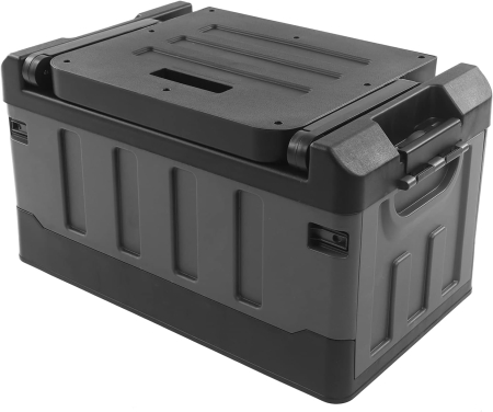 suporti depozitare - Cutie mare 70L pentru depozitare, din plastic dur, pliabila, max 200kg, scaun portabil pentru calatorii