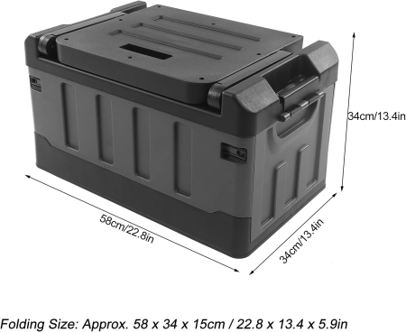 Cutie mare 70L pentru depozitare, din plastic dur, pliabila, max 200kg, scaun portabil pentru calatorii [5]
