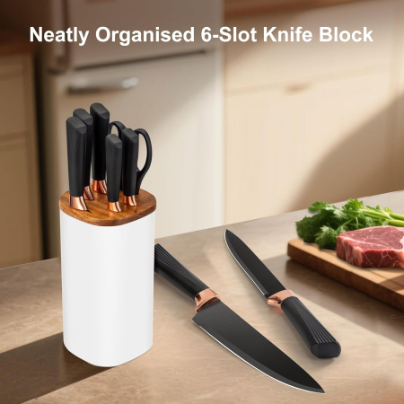 Set de cuțite de bucătărie 6 piese din oțel inoxidabil cu suport asezare [2]