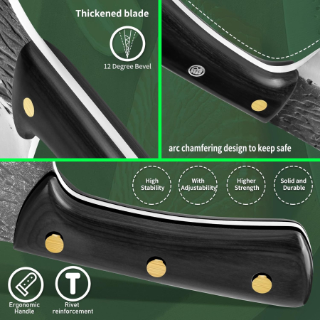 Cutit profesional forjat din otel carbon negru lamă curbata 21.3 cm [4]