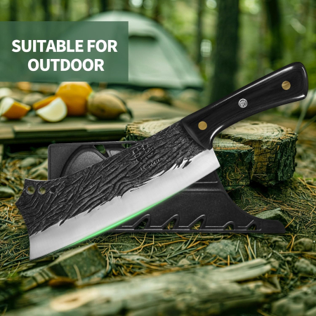 Cutit profesional forjat din otel carbon negru lamă curbata 21.3 cm [7]